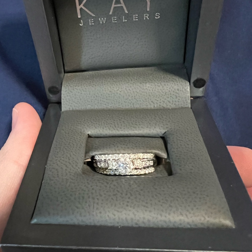 Tolkowsky engagement ring with Kay’s brand enhancer.